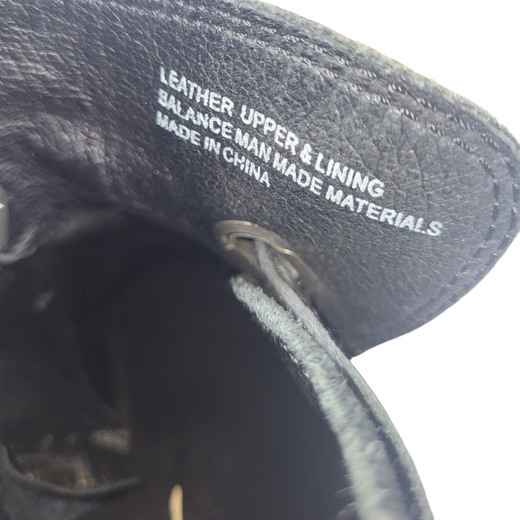 Born women's Black on Black Suede Leather Ankle Boots Side Zip Buckle Accent 8M - Picture 7 of 8